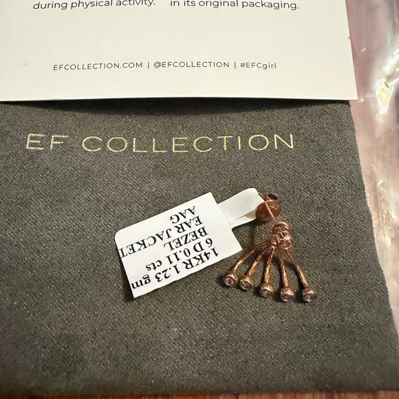 Ef Collection Jewelry - New with Tags EF Collection  14 Carat Rose Gold Diamond  Single Earring